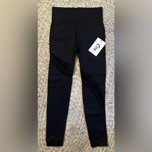 Black Leggings with Mesh Detail